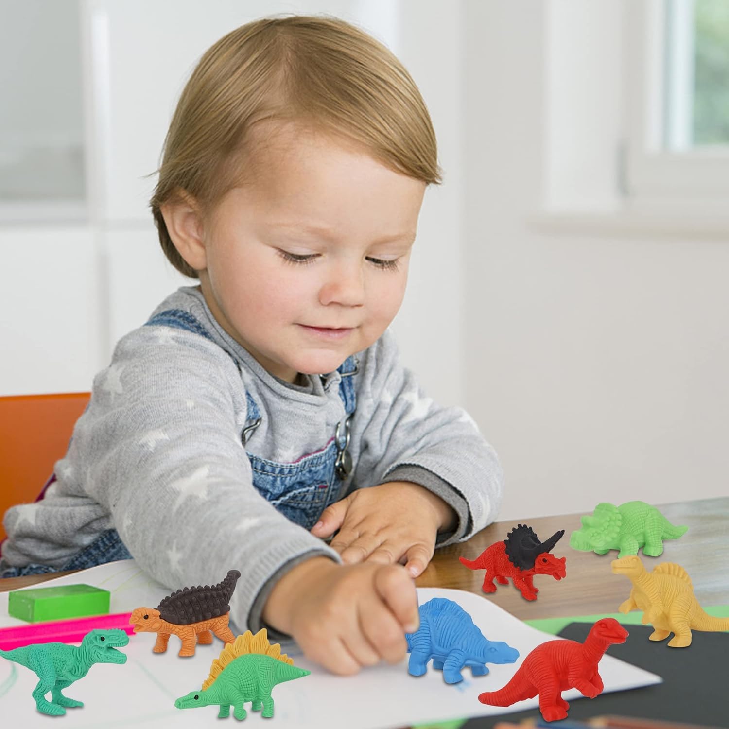 Buy Cllayees 72 Pcs Animal Erasers for Kids, Dinosaur Erasers Puzzle 3D