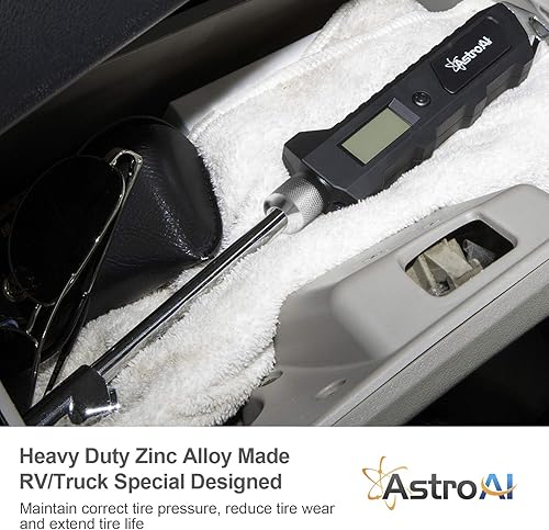 Miniatura 5 de AstroAI Medidor digital de presión de neumáticos de 230 PSI de acero inoxidable de doble cabezal resistente hecho para camiones y vehículos