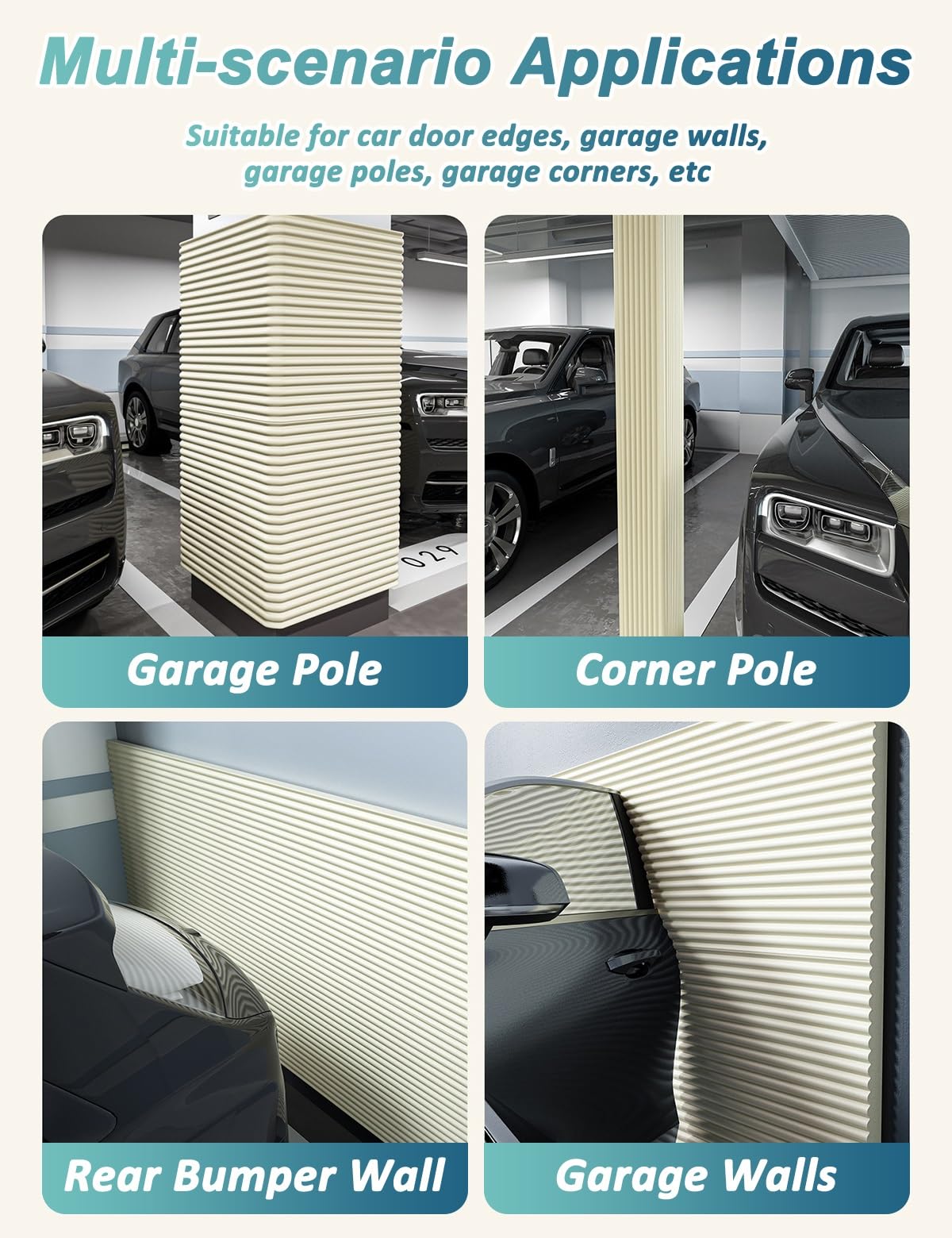 Protector Pared Garaje Espuma NBR Autoadhesiva - 60 cm de Ancho, Protector Columnas Garaje Parking, Puertas Coche y Parachoques Protección contra Impactos, Evita Golpes y Arañazos(Azul,60x500 cm)