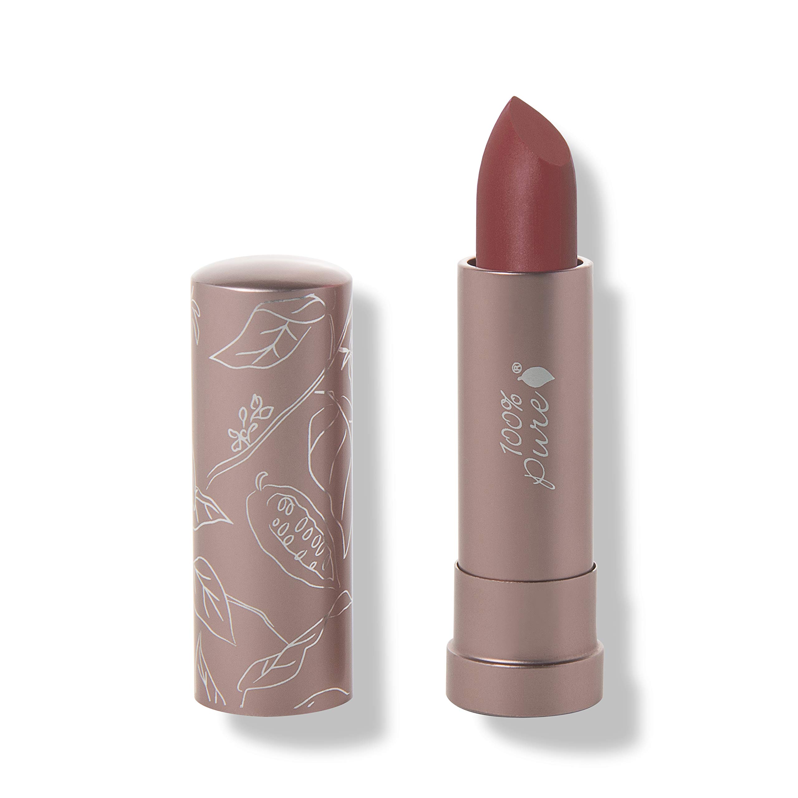 100% PURE Cocoa Butter Matte Lipstick Full Stay All Day Coverage, Lasting Moisturizing & Softening Natural Lip Color for All Skin Tones, Vegan Fruit