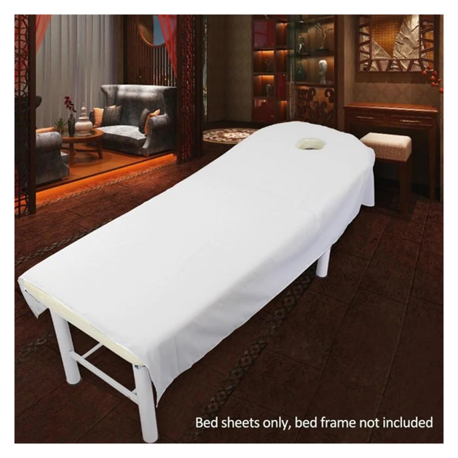 Sabanas Camilla Masaje Sábana for SPA de belleza, tratamiento masaje, salón cosméticos, sábanas gruesas, cubierta for mesa cama, con agujero, tienda tatuajes(02)
