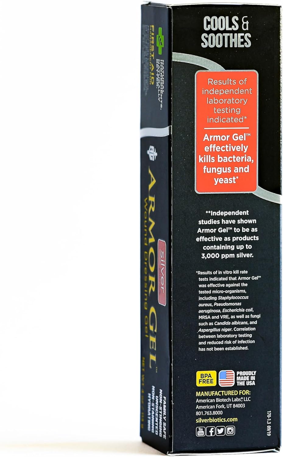 Silver Biotics Armor Gel Wound Dressing Gel | First Aid + Burn Relief 24 PPM Silver Gel | 4 oz
