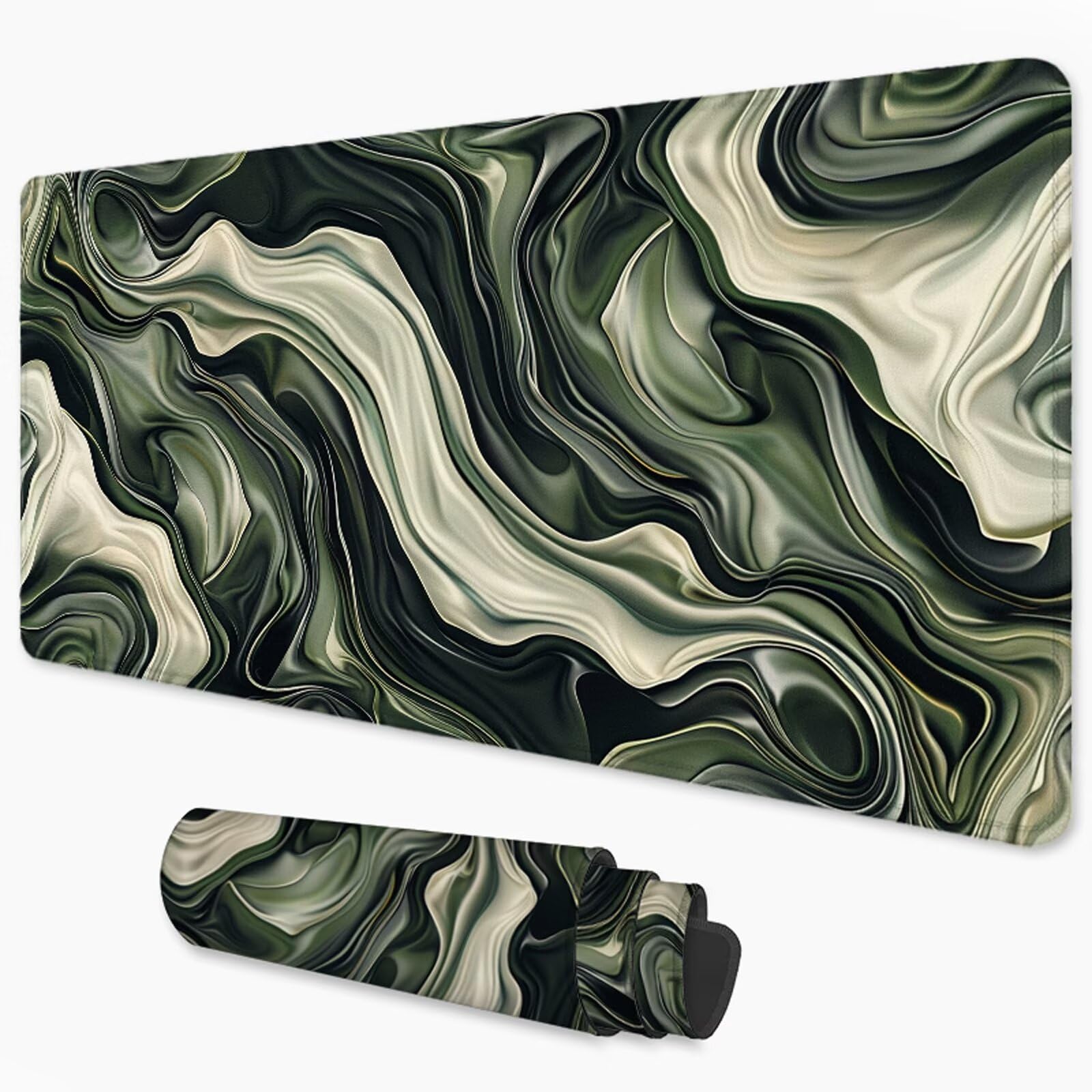 Zielona podkładka pod mysz XXL 1000 x 500 mm duża antypoślizgowa podkładka pod mysz do gier akcesoria biurowe, wodoodporna podkładka pod mysz z zamykaną krawędzią do biura, domu i pokoju zabaw