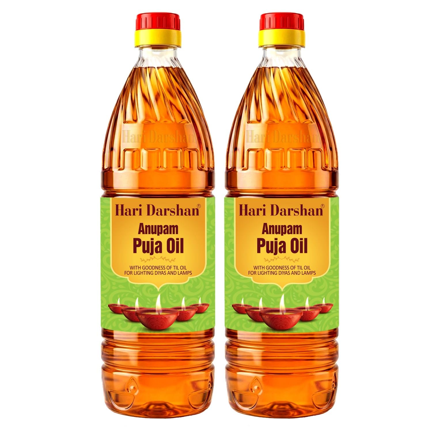 Hari Darshan Anupam Pooja Diya Oil | Herbal Blend for Daily Worship | Deepam with Till Extracts for Temple and Home Worship | Long-Lasting Bright Flame for Auspicious Rituals | Pack of 2-900ml Each-image-7