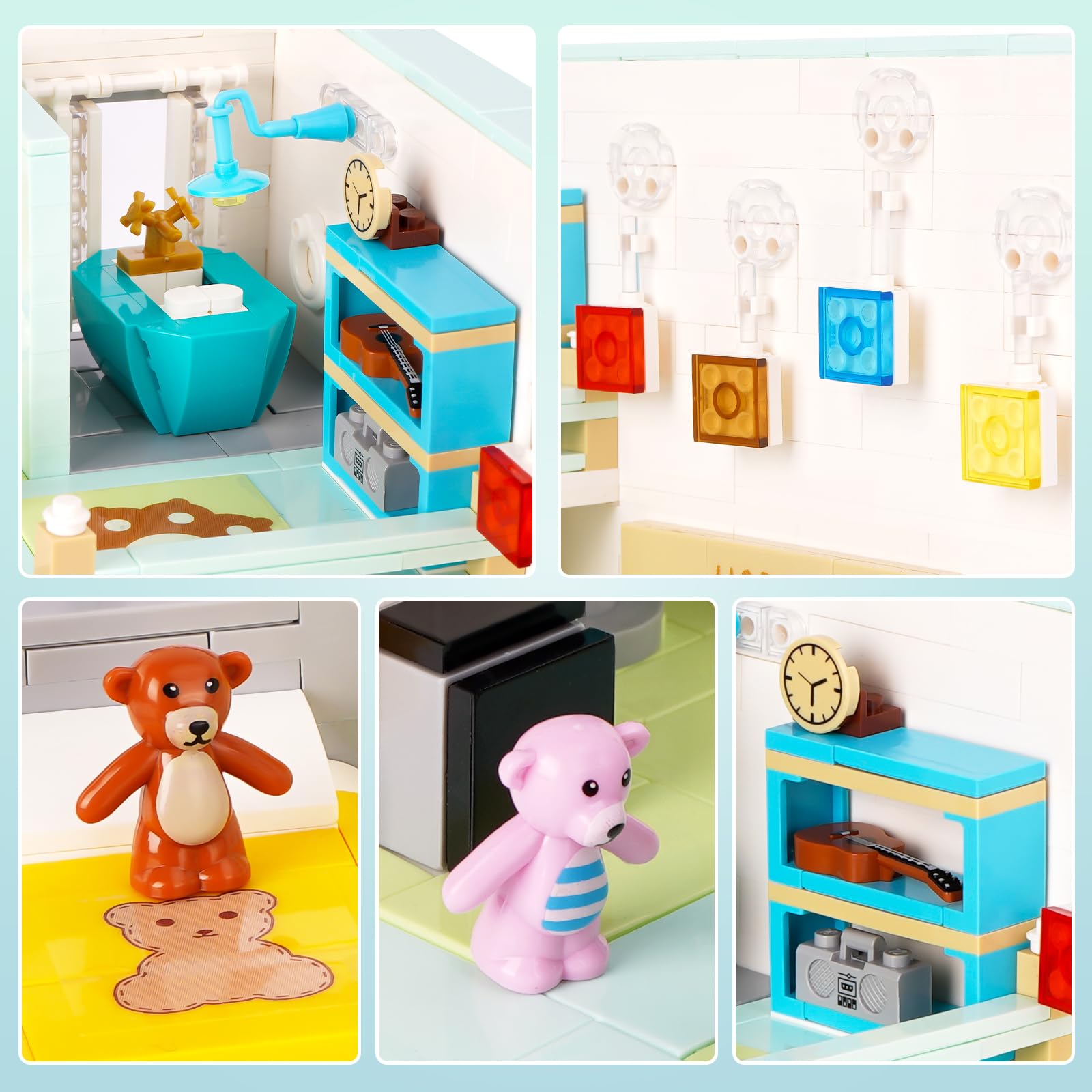 Jouet de Construction, Kit de Mini Modèle de Bloc Maison d'amis, Bloc de Maison Modulaire de Dessin Animé, Jouet Éducatif STEM Cadeau pour Ados Enfants 8+, 1035 Pièces