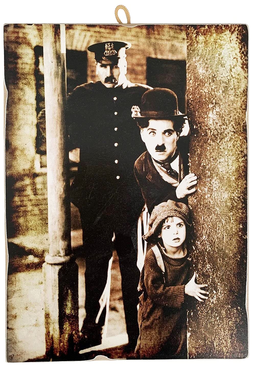 KUSTOM ART Tableau Peintures De Style Vintage Acteurs Célèbres "Charlie Chaplin Acteur Drôle". Impression Sur Bois Pour Décor Restaurant Pizzeria Trattoria Bar Hôtel Auberge