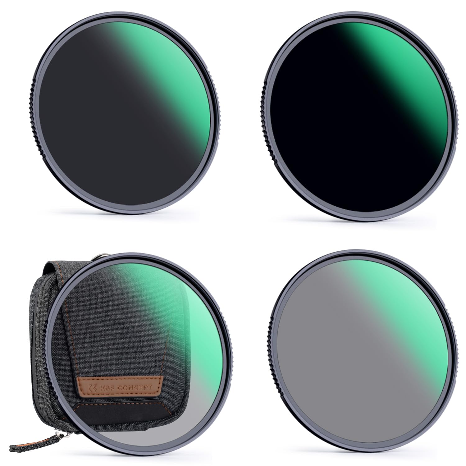 K&F CONCEPT ND Filterset 67mm Neutral Graufilter Set ND4+ND8+ND64+ND1000 ND Filter Kit