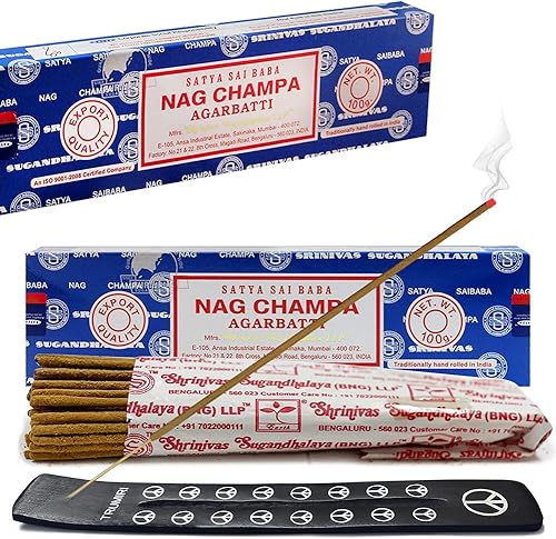 Vista 24 de Varillas de incienso de sándalo - Total de 180 varillas de incienso y soporte para varillas de incienso Insence Insense Satya