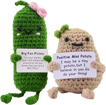 JoyChoi Positive Crochet Potato & Pickle, Emotional Support Gifts