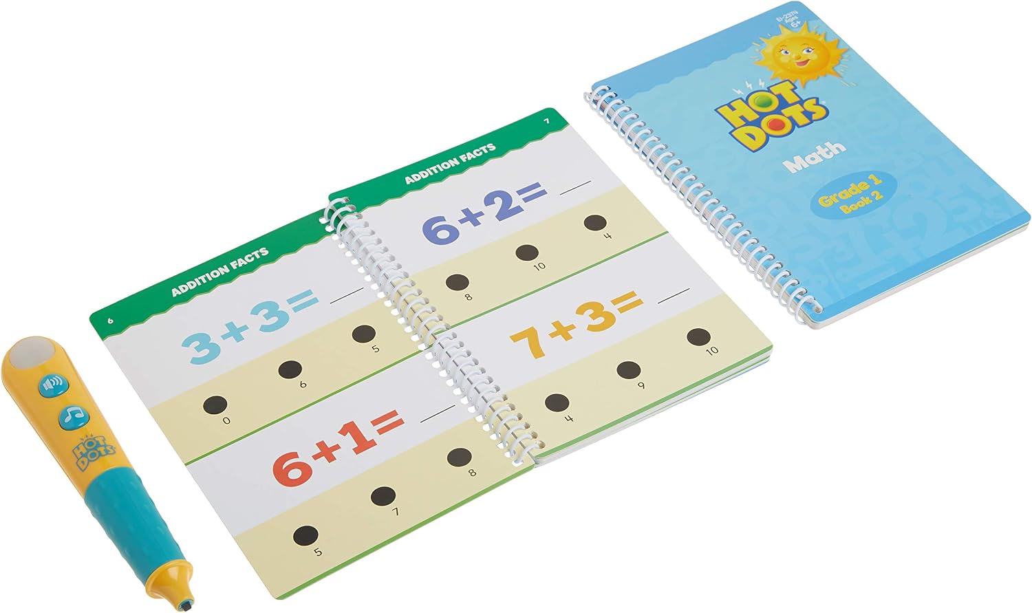 Educational Insights Hot Dots Let's Master 1st Grade Math Set, Math Workbooks, 2 Books with 100 Math Lessons & Interactive Pen, Ages 6+