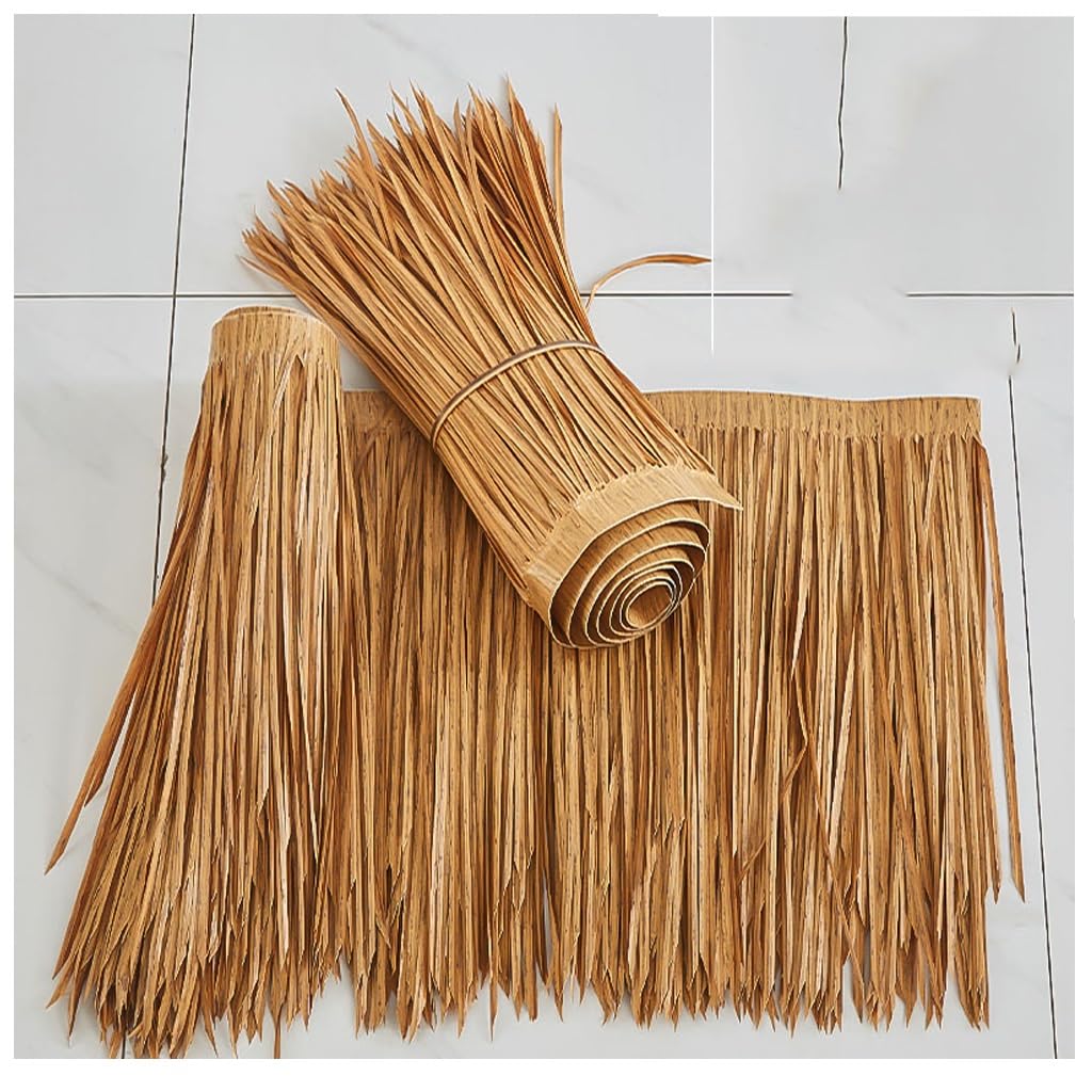 Chaume artificiel jaune 0,5x6m en plastique imitation paille pour villa
