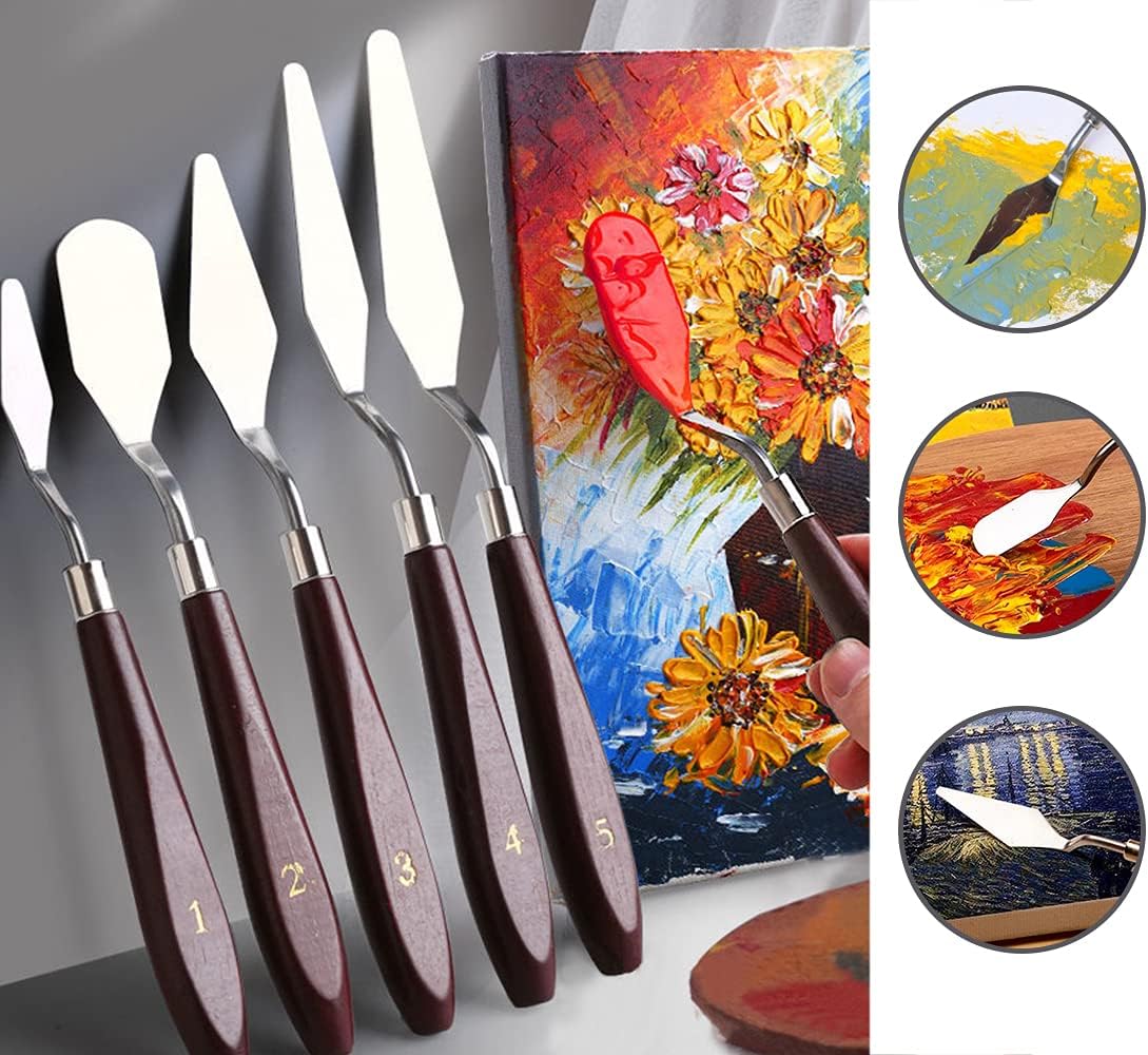10pcs Palette Knife Set, Versatile Stainless Steel Spatula Palette Knife Professional Palette Knife Set with Acrylic Wooden Handle Painting Pallet Knife Set Art Tools for Oil Paint Canvas and More : Arts, Crafts & Sewing