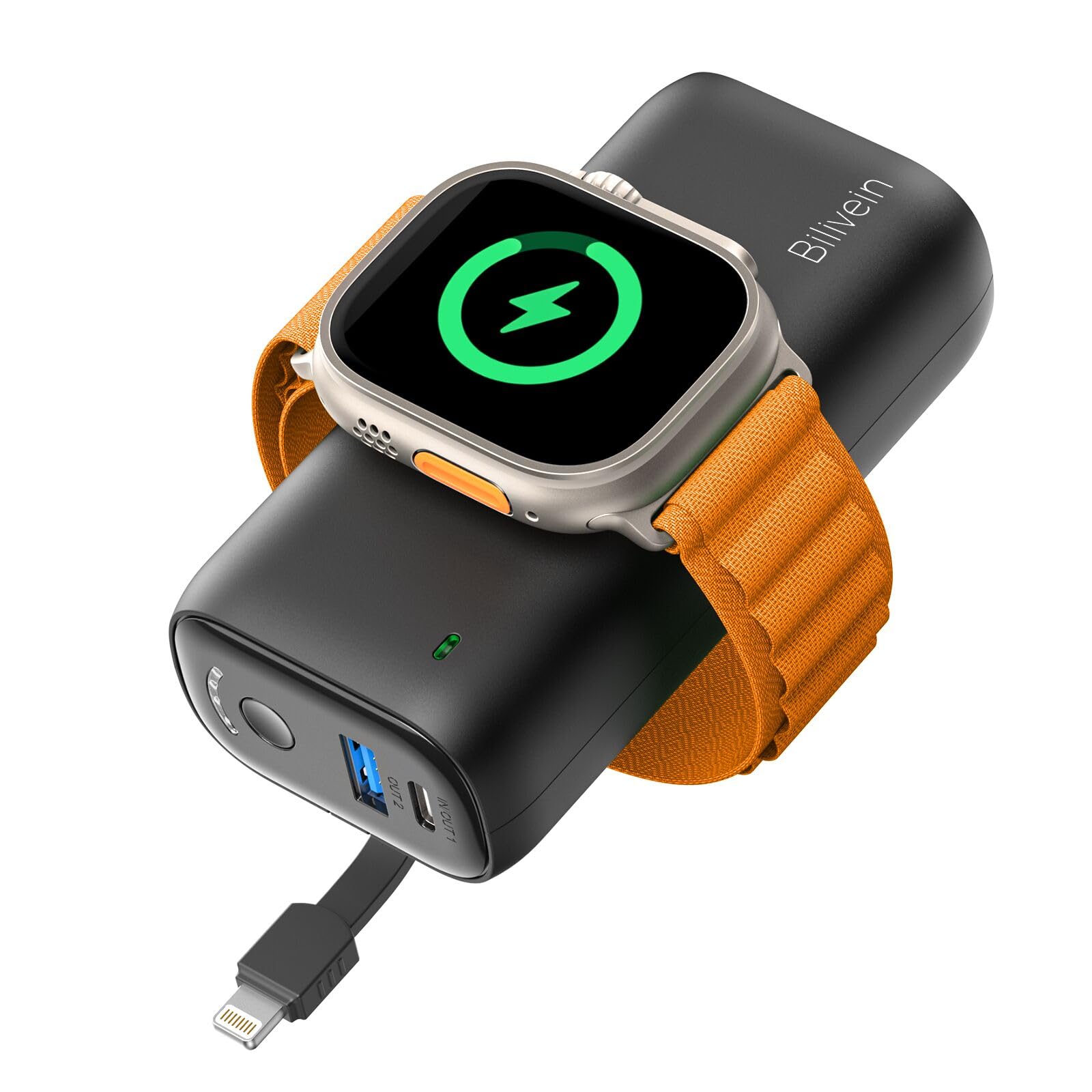 Power Bank for Apple Watch, 10000mAh Portable Charger 22.5W Powerbank, External Battery Pack with Built in Cable, Compatible with Apple Watch 9/8/7/6/Se/5/4, iPhone 16/15/14 Pro Pro Max