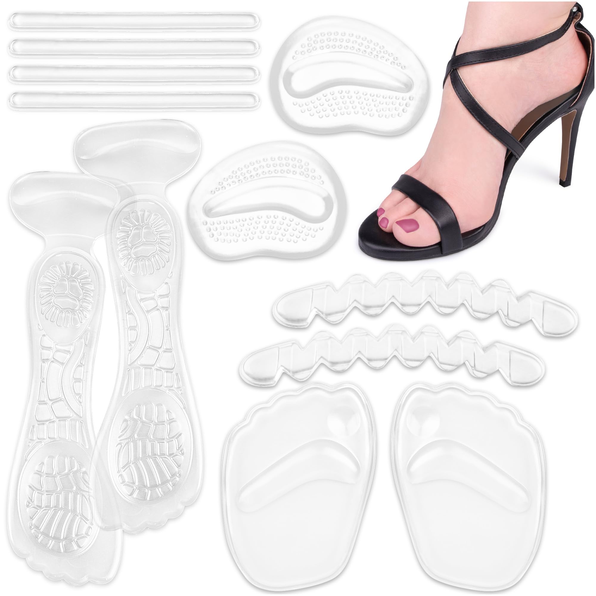 SULPO Semelles en Silicone Antidérapantes avec Coussinets Métatarsiens