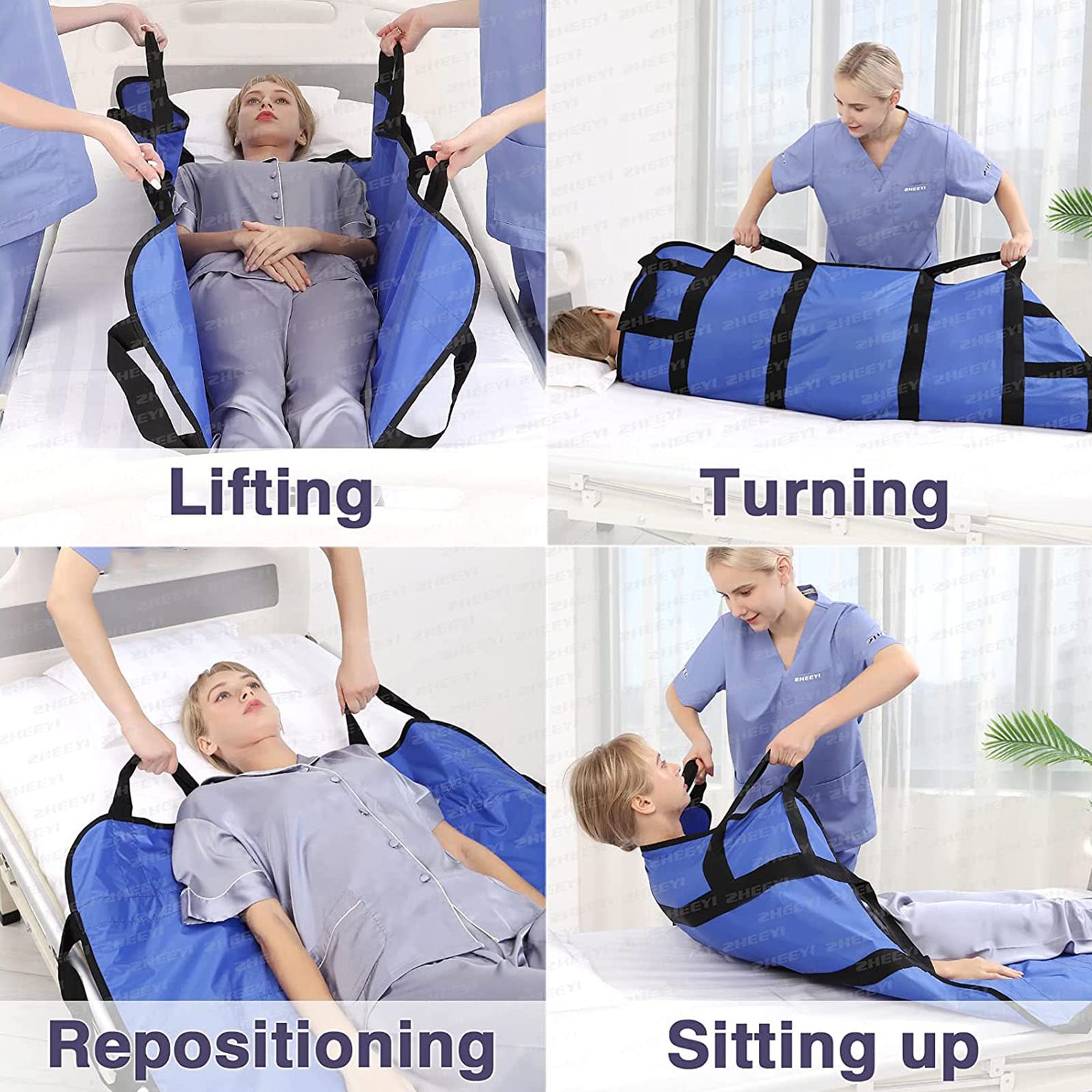 Almohadilla De Cama De Posicionamiento 43"X 27", Almohadilla De Cama De Posicionamiento con Asas,para Levantar, Girar, Mover Y Reposicionar A Pacientes Ayudar Al Paciente Vuelta