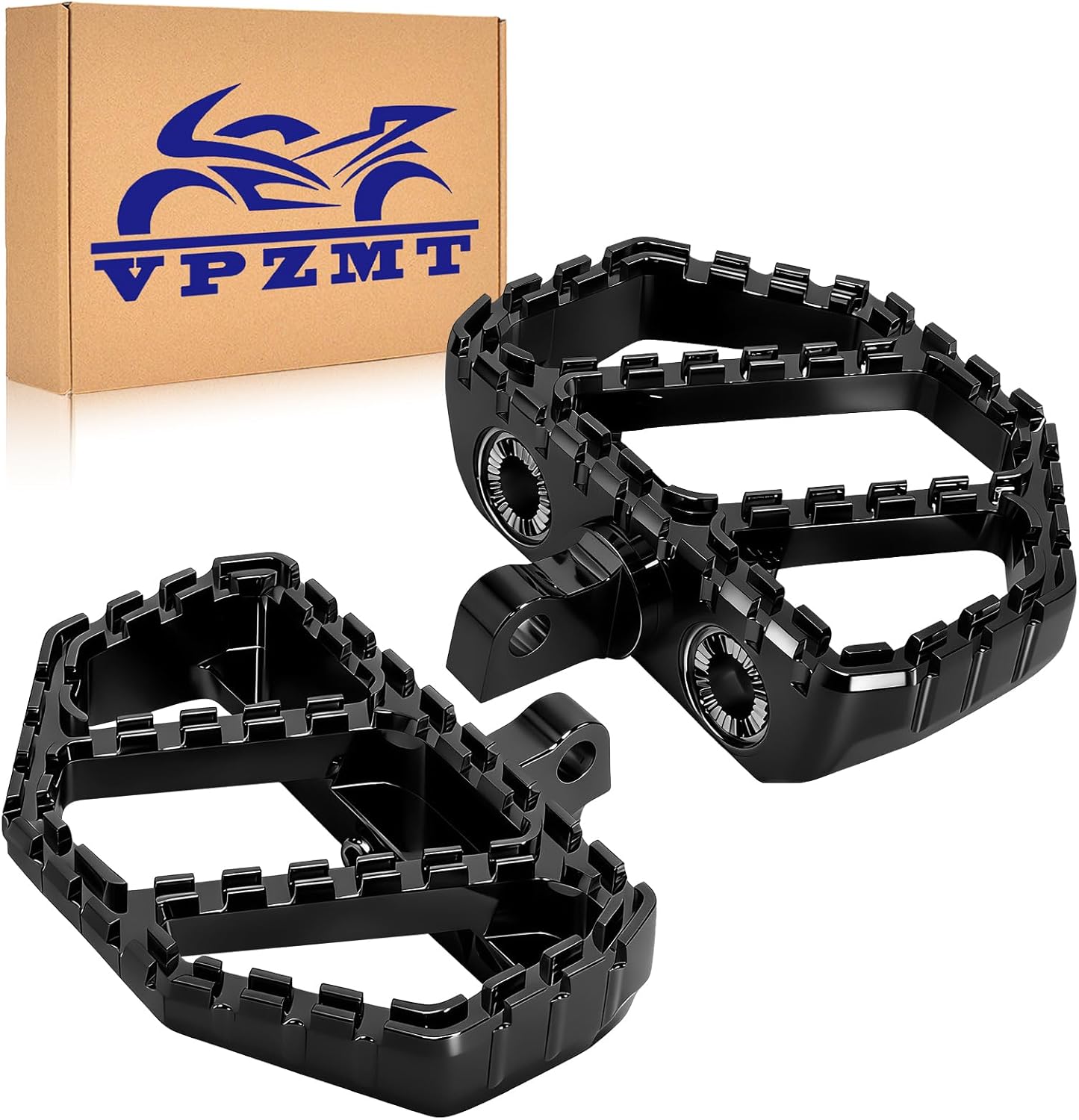 Black Universal 10MM Mini Male Mount Floorboards Non-Slip Foot Pegs Footrests for Harley Touring Road king Street glide Road glide Electra glide Sportster 883 XL Softail Dyna Fat Bob Street Bob