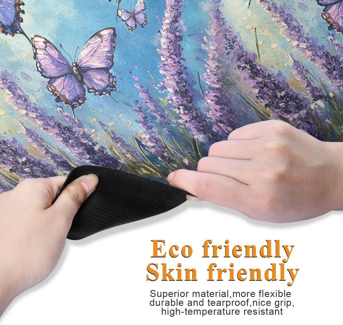 ALAZA Lavender Butterflies Watercolor Yoga Mat Non Slip Fitness Exercise Mat, Workout Mat for Yoga, Pilates and Floor Exercises