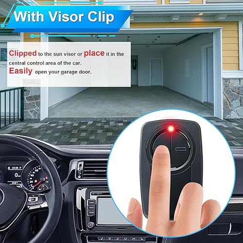 Miniatura 4 de Klik5u-bk2 klik3u-bk clicker Control remoto universal de 2 botones para abridor de puerta de garaje Chamberlain LiftMaster Craftsman, sin llave,