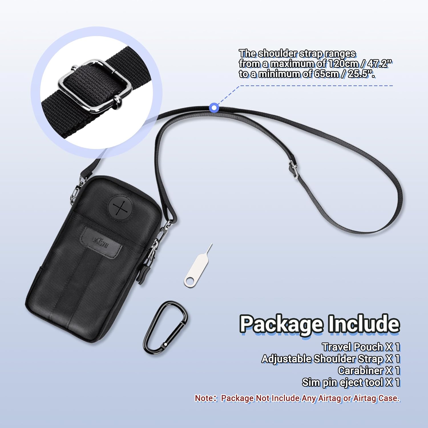 KIWIFOTOS Travel Cell Phone Pouch Belt Pouch, Dual Phone Holster Crossbody Bag with Shoulder Strap for iPhone 15 14 Pro Max Case Holder with Neck Lanyard Smartphone Walking Passport Wallet - Image 9