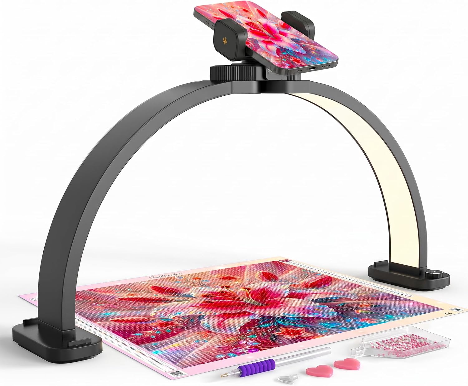 Picmondoo Diamond Art Arc Lamp with Phone Holder – 45W LED Craft Light