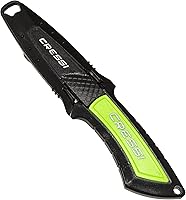 Vista 2 de Cressi Cuchillo de hoja corta para buceo y pesca submarina con funda de liberación rápida y soporte de manguera - Lima diseñado en Italia