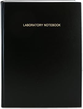 BookFactory Black Scientific Notebook - 96 Pages .25 Grid Format, 8 x 10, Black Cover, Section Sewn Hardbound Made in USA