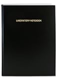 BookFactory Black Scientific Notebook/Scientific Lab Notebook - 96 Pages (.25'' Ruled Format) 8 7/8'' x 11 1/4'' Black Cover Section Sewn Hardbound (Made in USA)