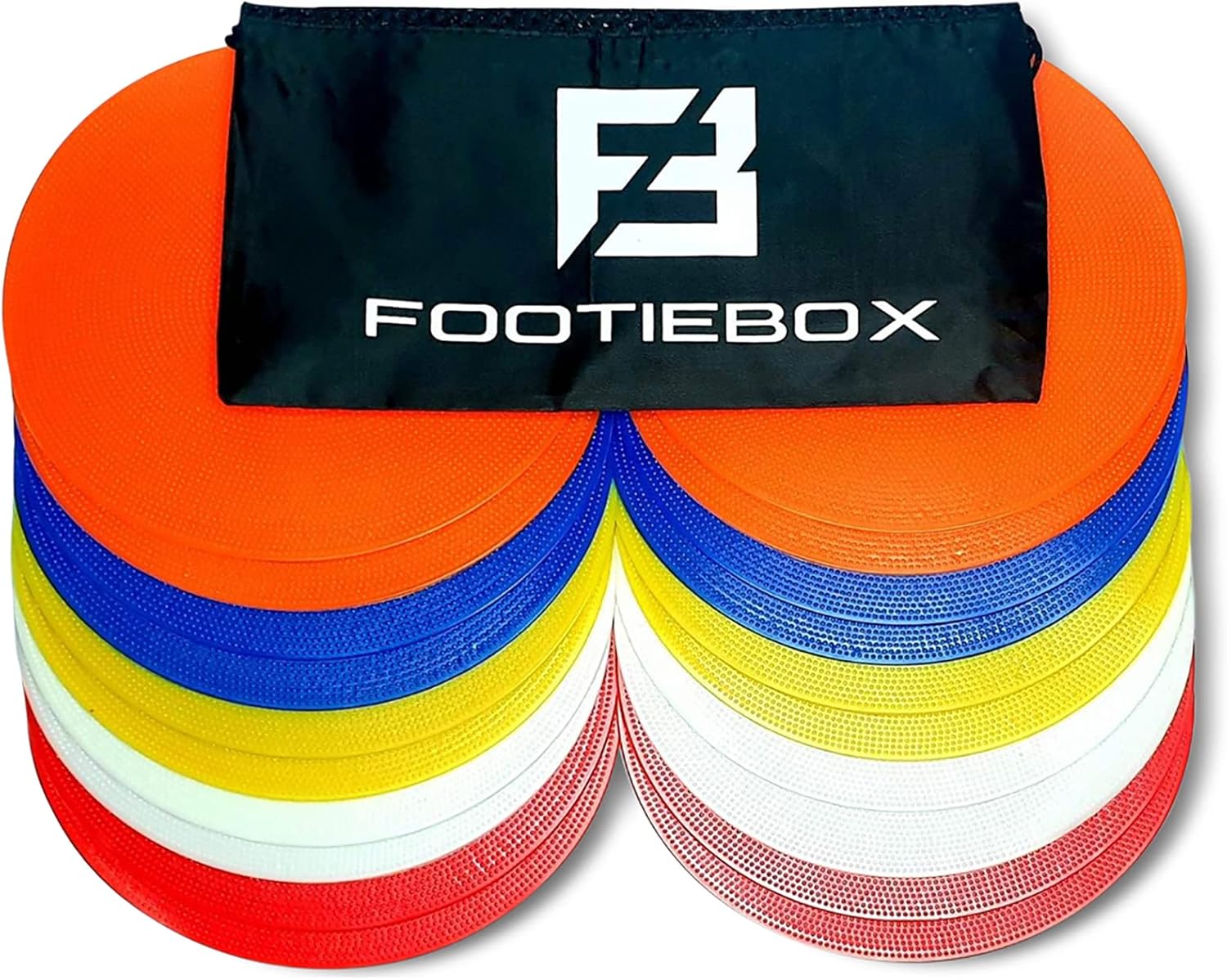 Footiebox Large NonSlip Pro Flat Round Rubber Sports Markers (Pack