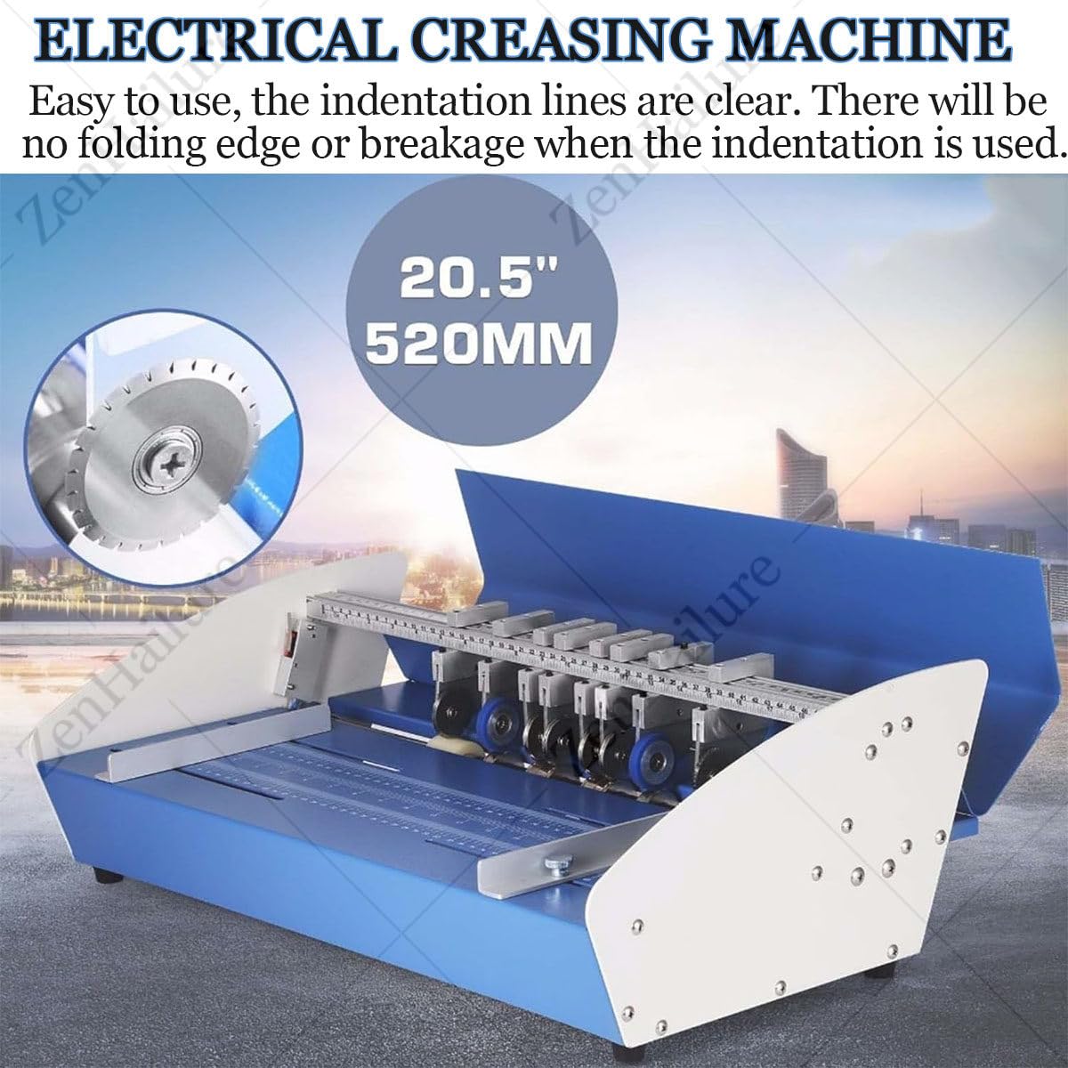 Máquina perforadora eléctrica de 520 mm, cortador de metal resistente para portadas de libros, menús, boletos, fotos, documentos, tarjetas, invitaciones