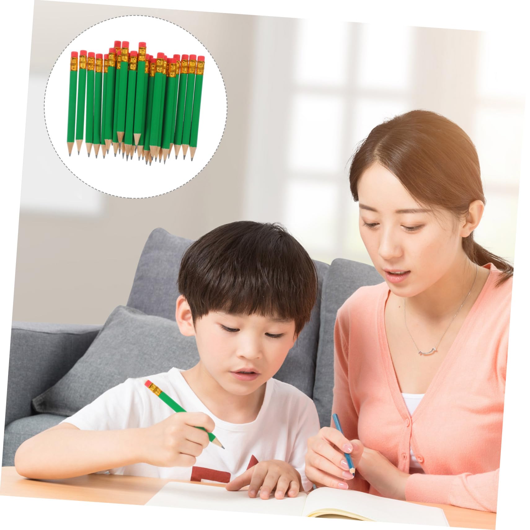 SEWACC 288 Stk Kurzer Bleistift Studentische Bleistifte Bleistift Zum Zeichnen Bleistifte Für Kleinkinder Tragbare Schreibstifte Für Studenten Kleine Stifte Schulbedarf Green Holz