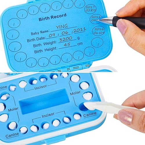 Miniatura 14 de Caja de dientes de bebé, recuerdo para niños, soporte de almacenamiento de dientes, organizador de dientes para niños, caja de hadas con contenedor