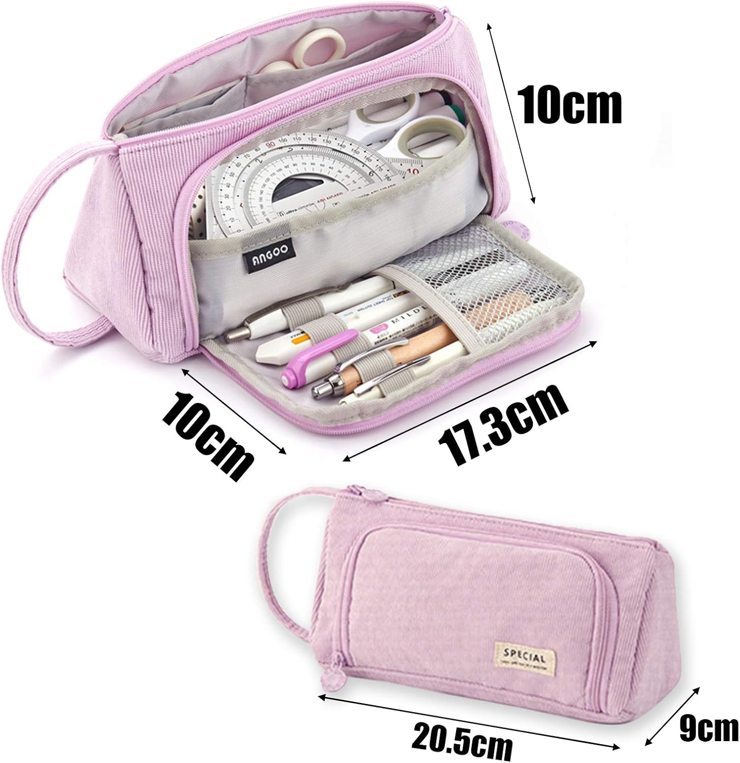 ONCCI Pencil Case for Girls - Large Capacity Teenager Case for School & Office (Purple), Violett, 21 x 9 x 10 cm - Image 4