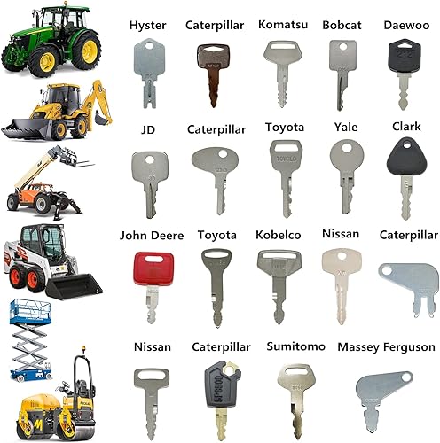 Miniatura 3 de (60) Juego de llaves de equipo para John Deere Cat Toyota JCB Volvo Doosan Bobcat Kubota Hyundai Bomag New Holland Komatsu Case Clark IH Kobelco