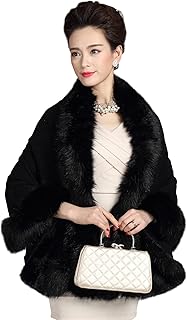 Bridal Faux Fur Shawl and Wraps for Weddings Faux Fur Coat Women Luxury Evening Dresses Fluffy Cape for Women