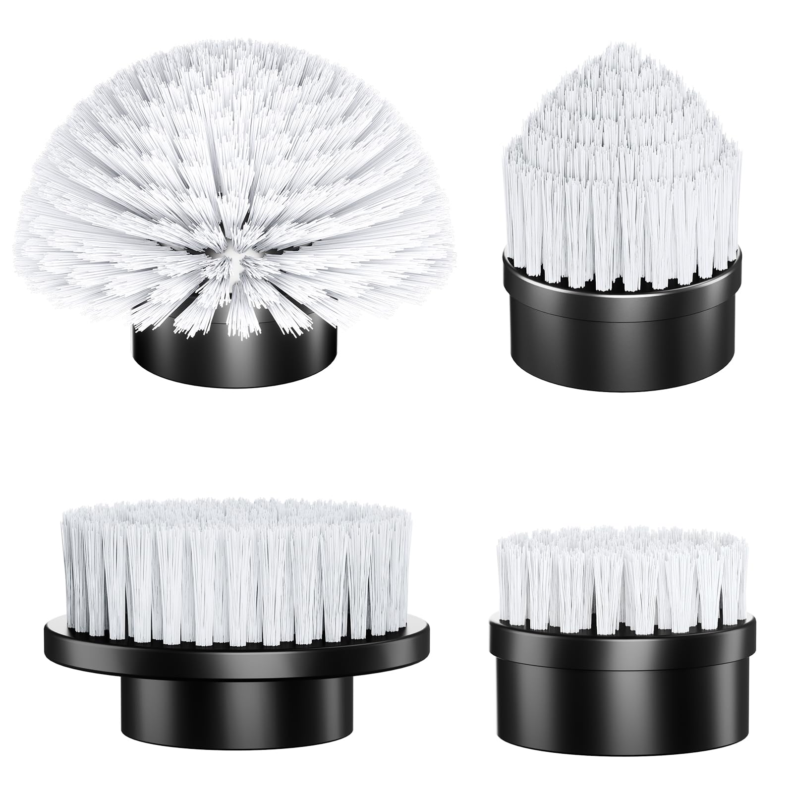 4 Replaceable Brush Heads for Uaoaii 21V Electric Spin Scrubber, Cordless Shower Scrubber Replacement Brushes for Bathrooms, Kitchens, Floors, Tiles, Tubs Cleaning