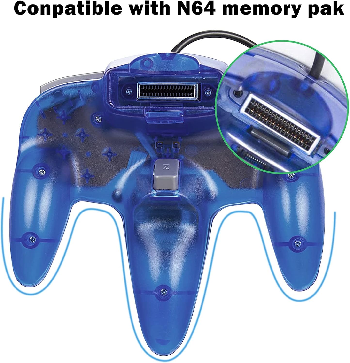 N64 Controller, Classic Wired Controller with Upgraded Joystick for Original Nintendo 64 Video Game Console(Pack of 2, Ruby Red and Sapphire Blue)