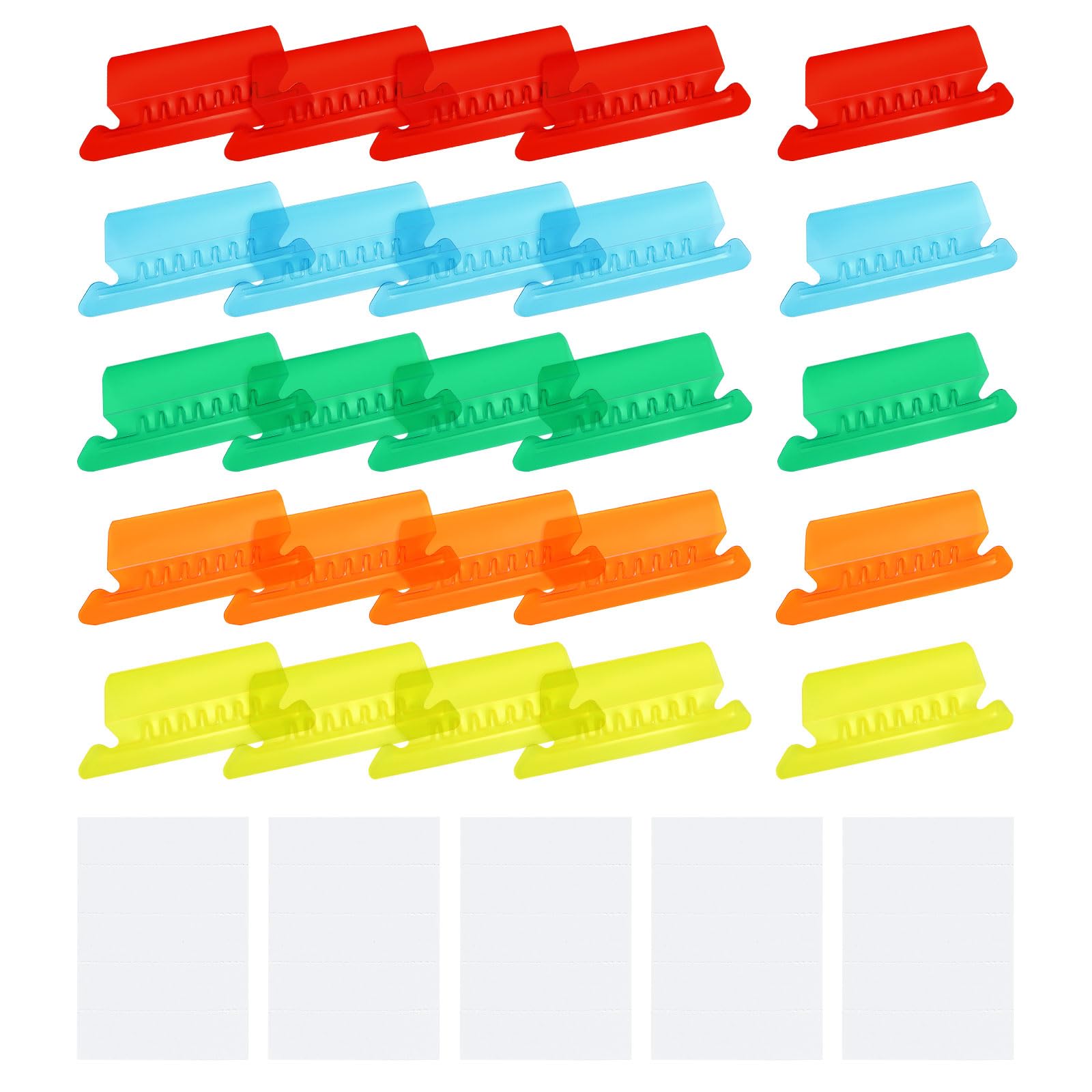 sourcing map Hanging File Folder Tabs, 2 Inch Insertable Tabs and Inserts Plastic Clear File Organizer Labels Filing for Folder Quick Identification, 5 Color, 50 Pcs — image 1