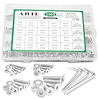 Vista 10 de 1000 piezas ISO7380 M2/M2.5/M3/M4 Tornillos de Cabeza de Botón con Hexágono Interior, Kit Surtido de Pernos Tuercas y Arandelas, Juego de Tornillos