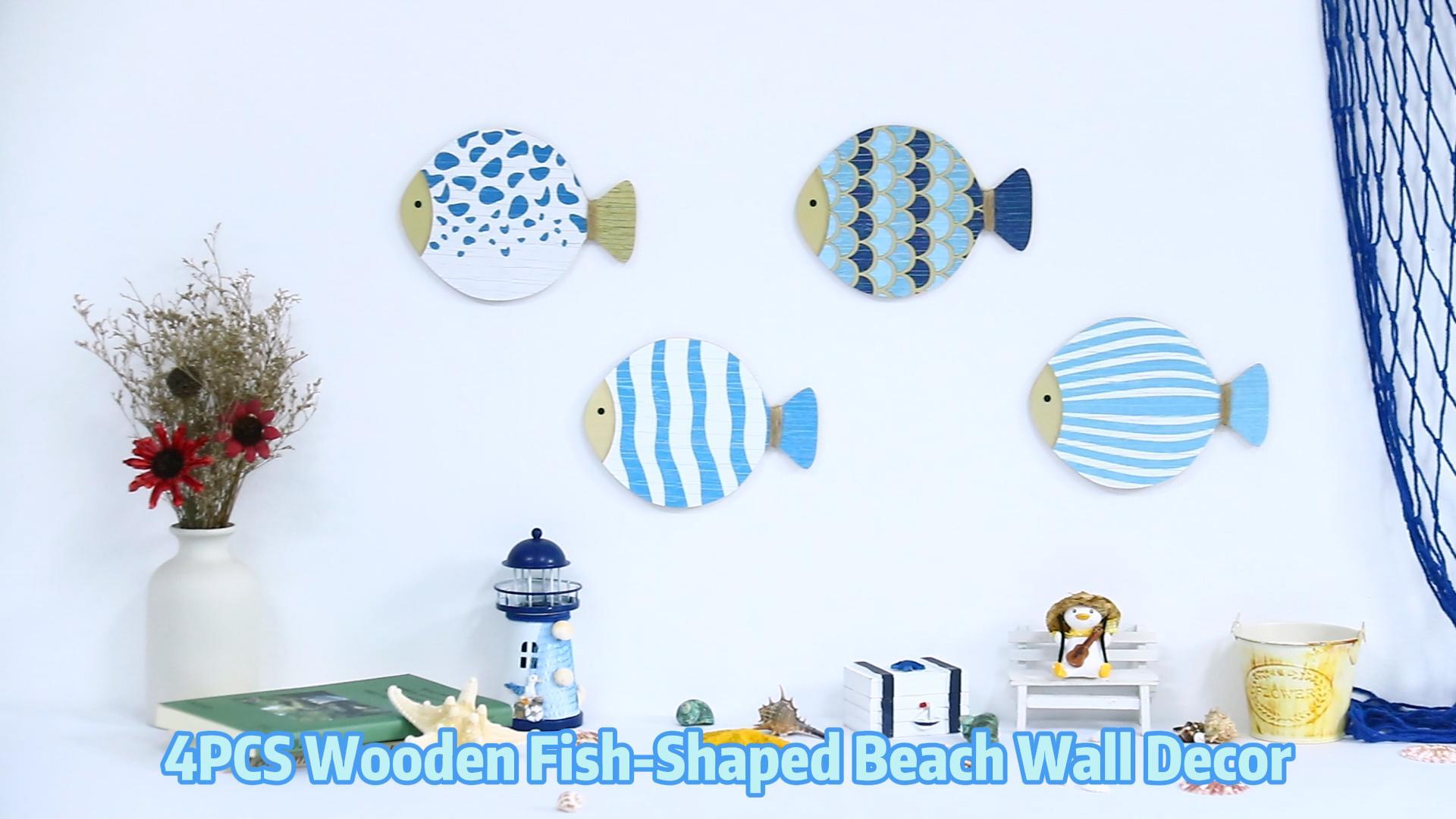 Amazon.com: Zzbakress 4 Ps Vintage Beach Wall Decor Wooden
