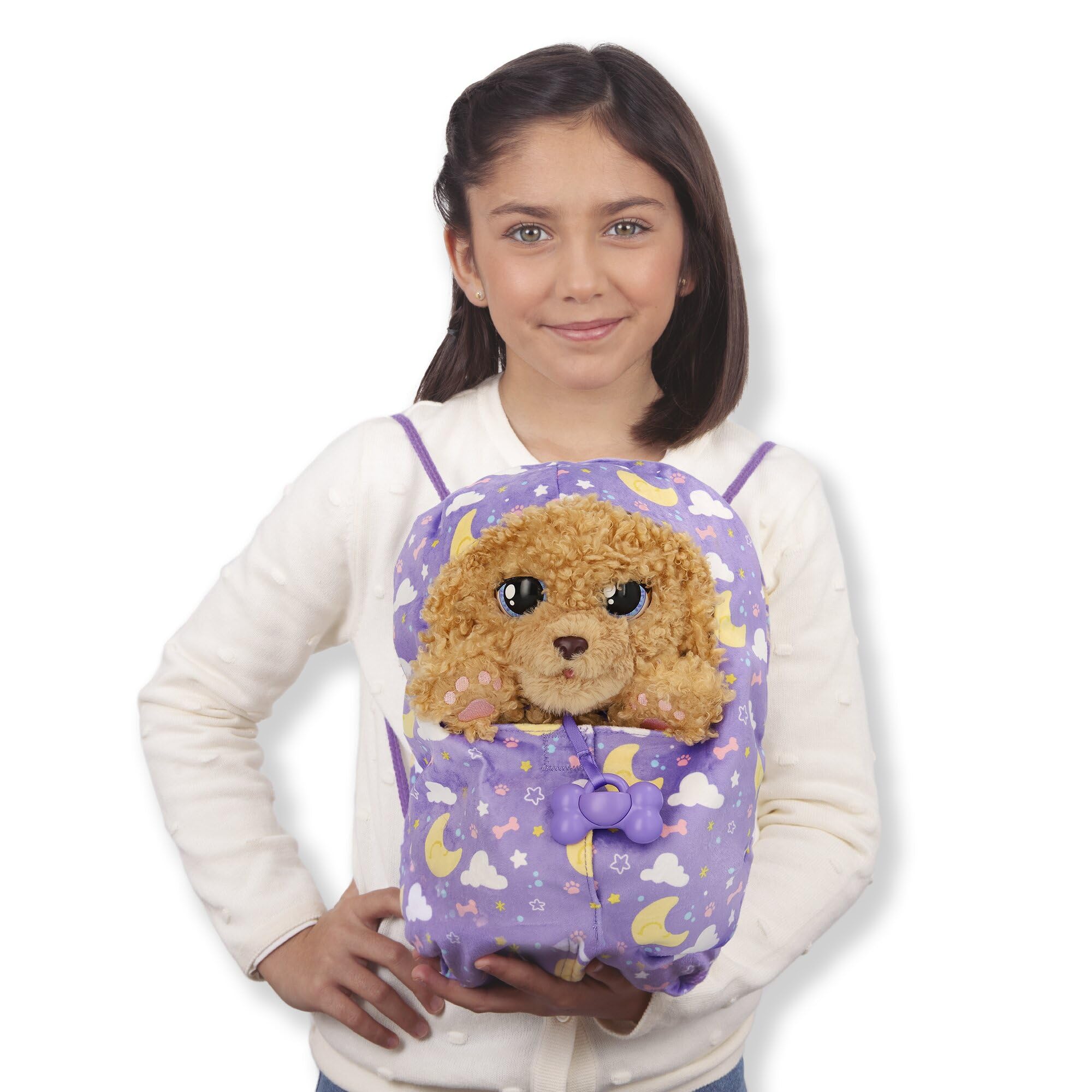 Baby Paws Labradoodle, Peluche Interactivo, Perrito Que Responde a Tus Estímulos con Muchas Funciones E Incluye una Bolsa para Llevarlo Contigo, Niños y Niñas de 4 Años o Más