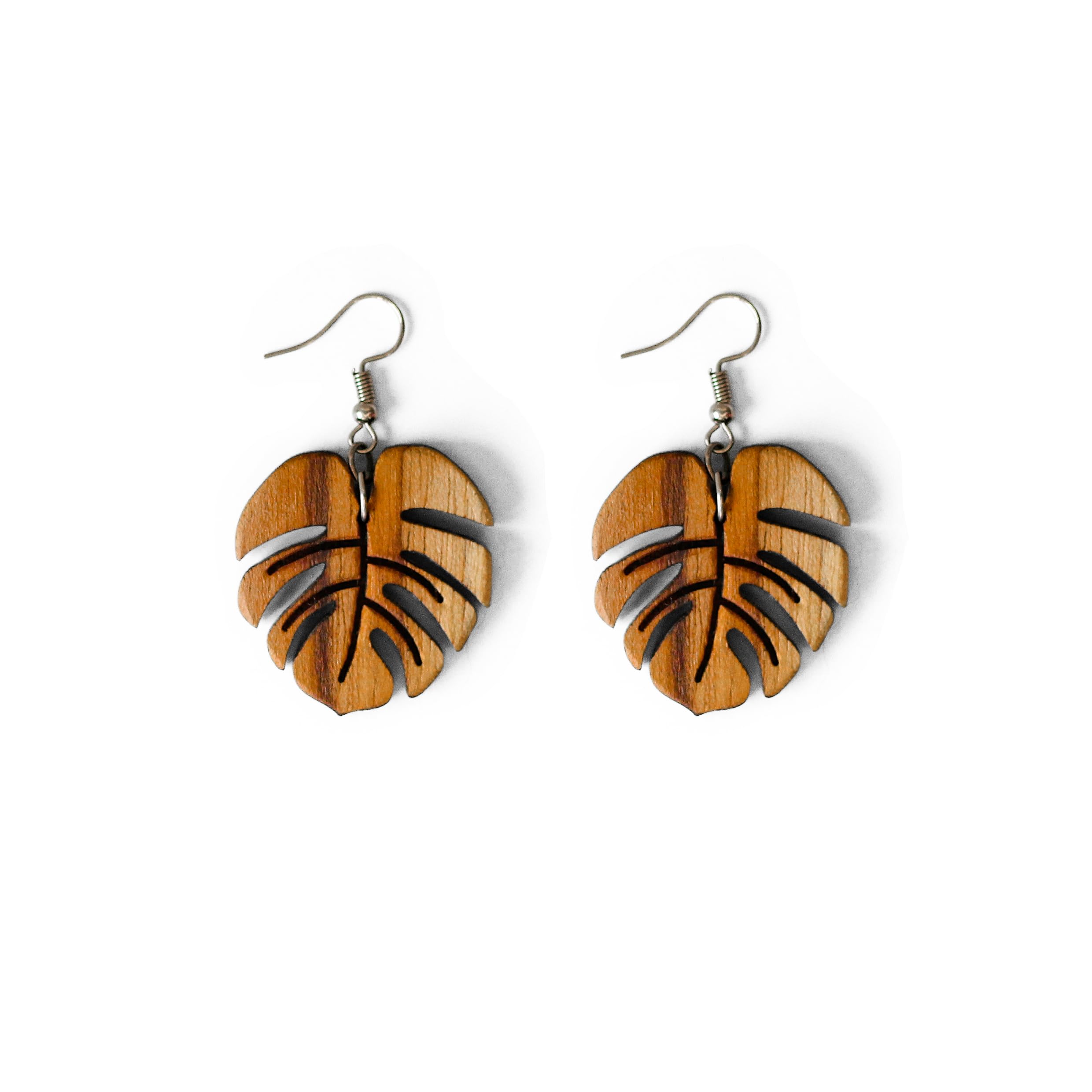 Monstera Leaf Drop Earrings, Handcrafted Wood, Eco-Friendly Design (B0D1N78MZN) Amazon Price History, Amazon Price Tracker