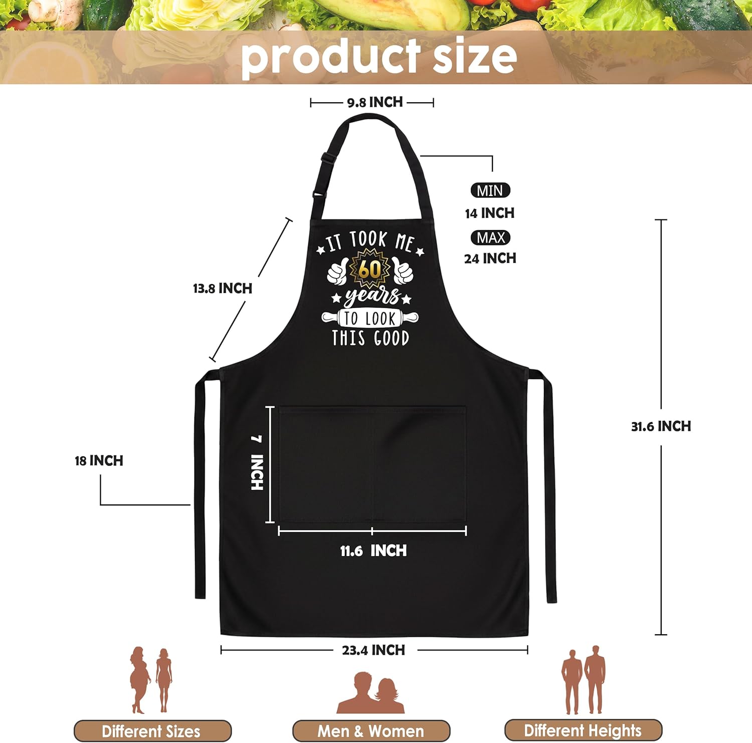 Funny Cooking Apron for Women Men, Kitchen Baking Apron with 2 Pockets Gift, Cute Birthday Christmas Mothers Day Gift - Image 2