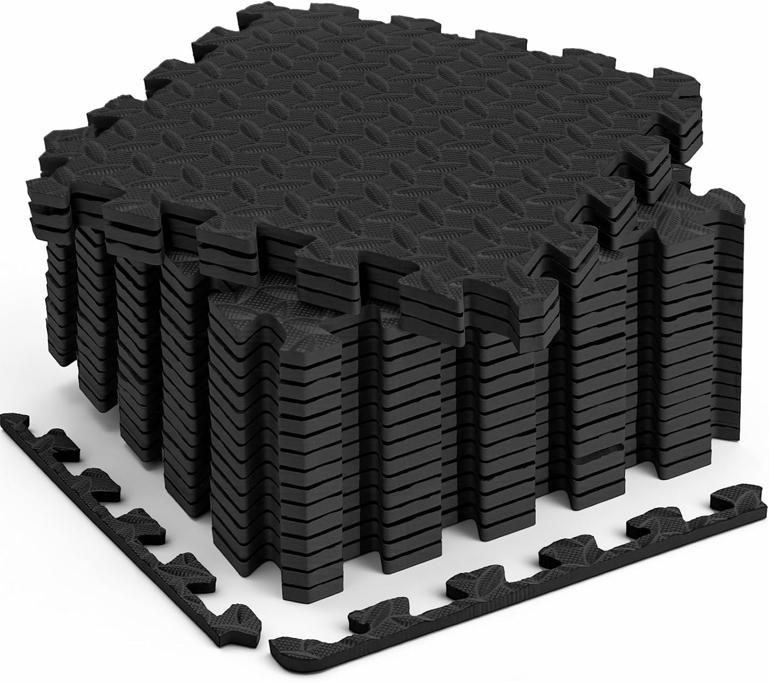 Puzzle Exercise Mat, EVA Interlocking Foam Floor Tiles, Non-Slip, Protective, Water-Resistant Flooring for Home Gym & Workout Equipment, 12.6" x 12.6" x 0.4", 18 Sq Ft, 18 Tiles