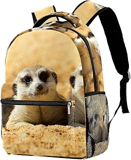 Suricata Suricata Suricatta - Zaini da viaggio per il tempo libero con portabottiglie per ragazze e ragazzi