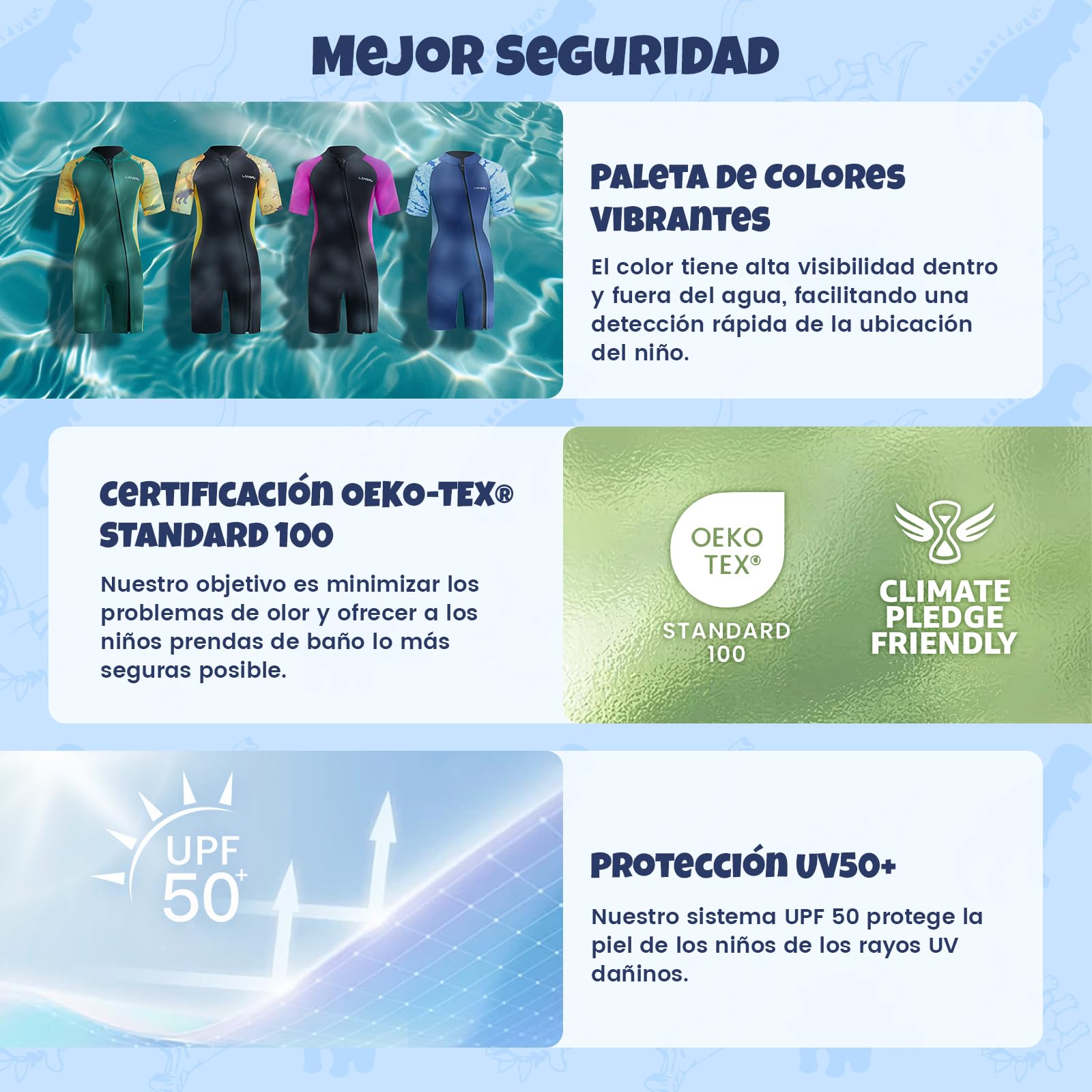 Traje de Neopreno para niños – 2,5 mm de Neopreno Corto con Material SCR Mejorado, Cremallera Completa pionera y protección UV Traje térmico para Surf, natación y Buceo