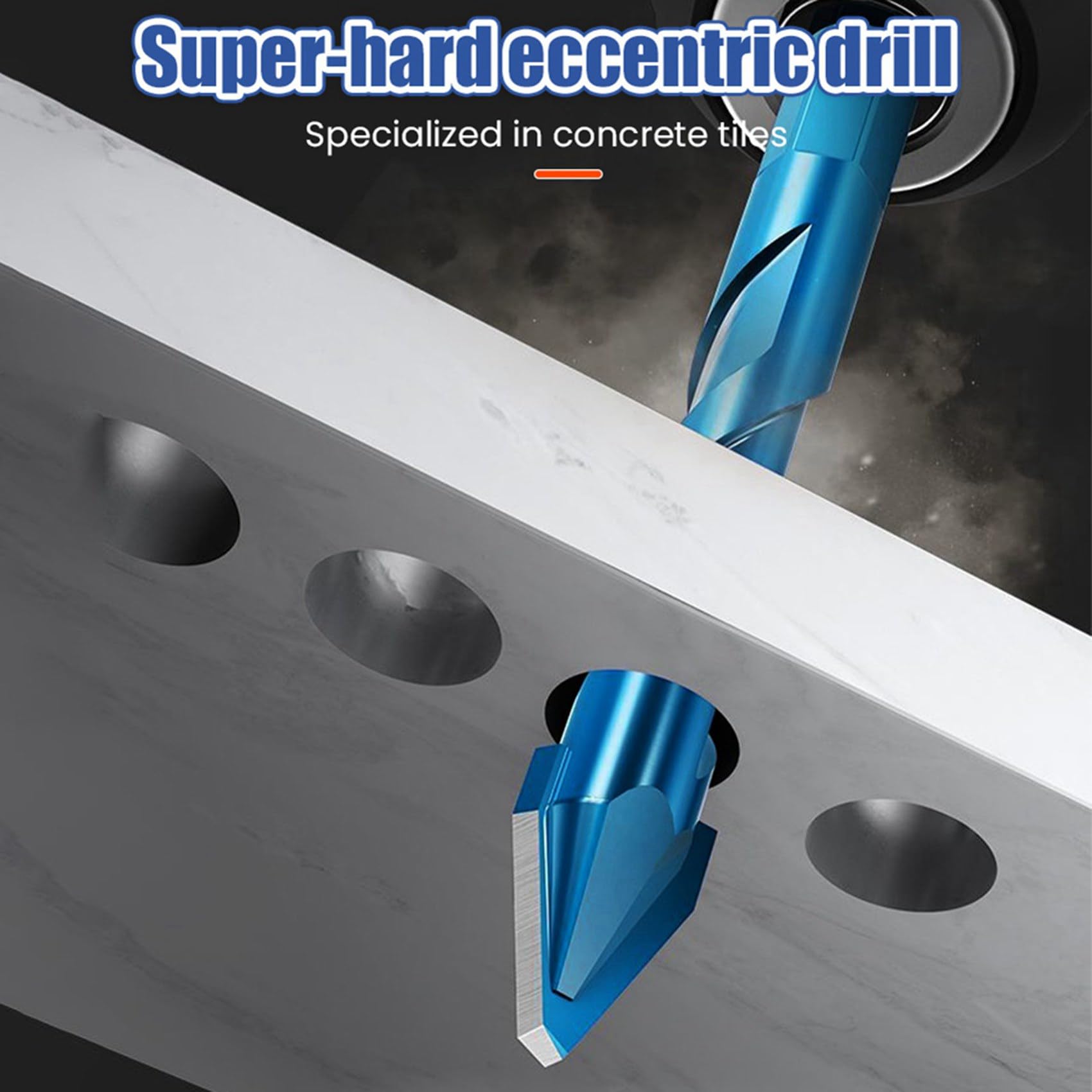 Cwmiibili 20Pcs High Hardness Eccentric Drill Precision Drilling 6mm Glass Tile Ceramic Punching Rock Slab Triangle Drill Bit