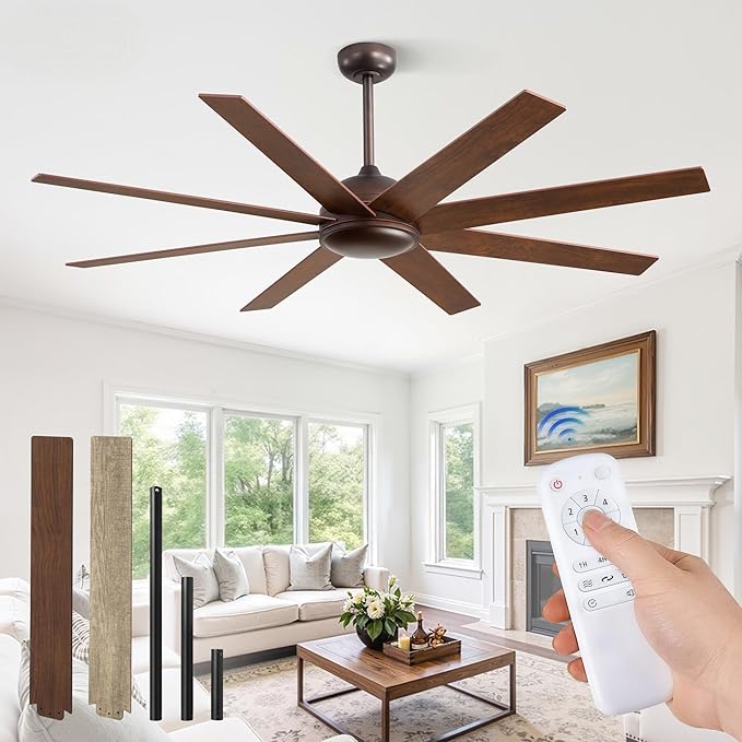 Ventilador de Techo 62 Pulgadas 6 Velocidades Motor Reversib