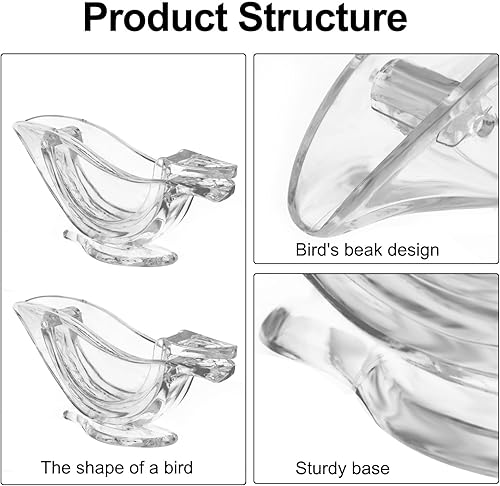 Miniatura 3 de Exprimidor manual de rodajas de limón de 2 piezas, exprimidor de frutas portátil de plástico, exprimidor de mano con forma de pájaro para granada