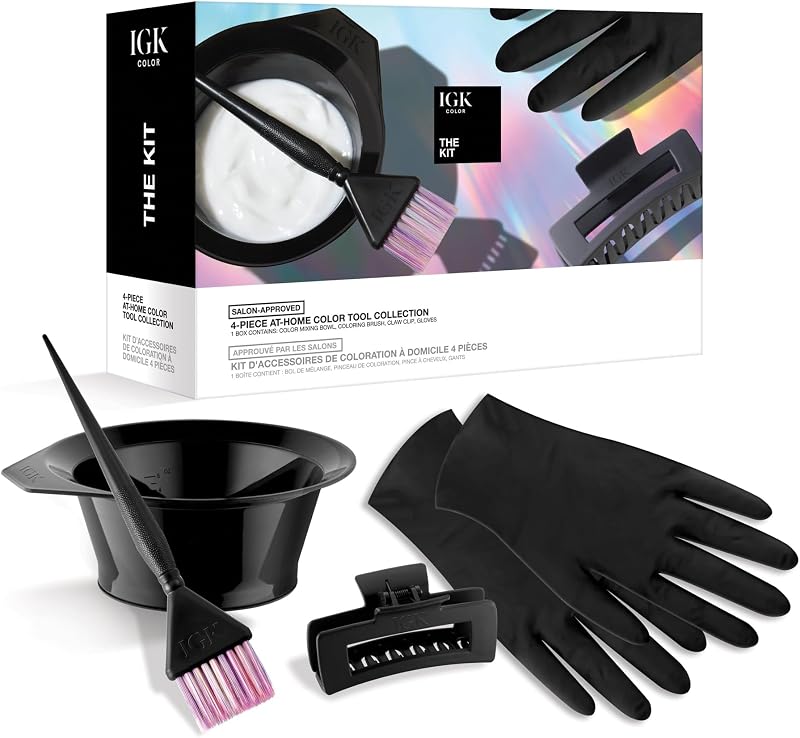 IGK The Kit At-Home Color Tool Collection | 4-Piece Set for Precise, Even Hair Color Application | Salon-Approved Color Tools