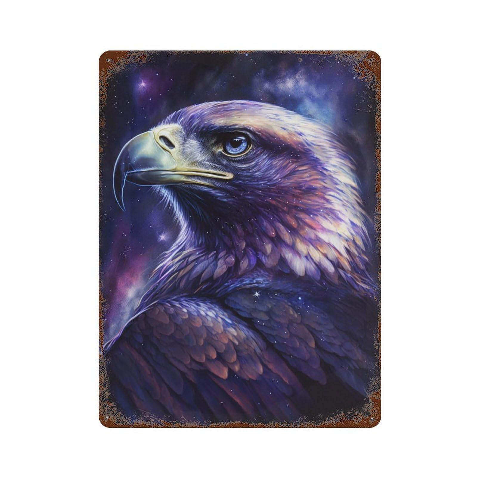 Eagle Fantasy Art Print-7 Distressed Metal Wall Sign 15.7"x11.8", for Garage, Bar And Workshop Decor, Decorative Metal Wall Art